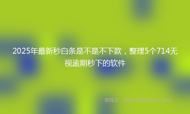 2025年最新秒白条是不是不下款，整理5个714无视逾期秒下的软件