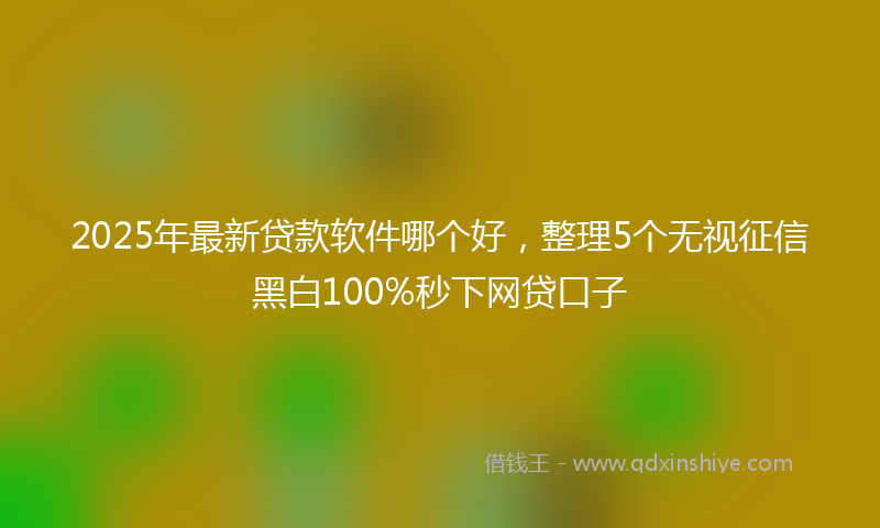 2025年最新贷款软件哪个好，整理5个无视征信黑白100%秒下网贷口子