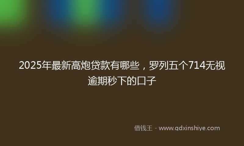 2025年最新高炮贷款有哪些，罗列五个714无视逾期秒下的口子