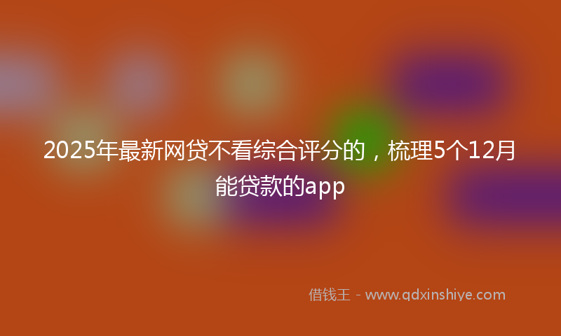 2025年最新网贷不看综合评分的，梳理5个12月能贷款的app