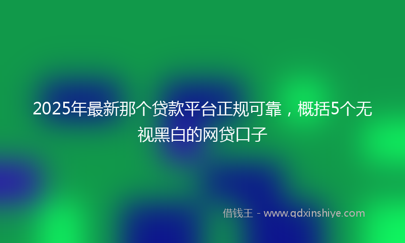 2025年最新那个贷款平台正规可靠，概括5个无视黑白的网贷口子