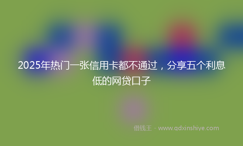 2025年热门一张信用卡都不通过，分享五个利息低的网贷口子