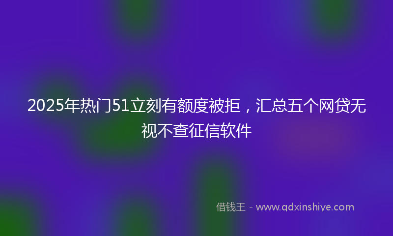 2025年热门51立刻有额度被拒，汇总五个网贷无视不查征信软件