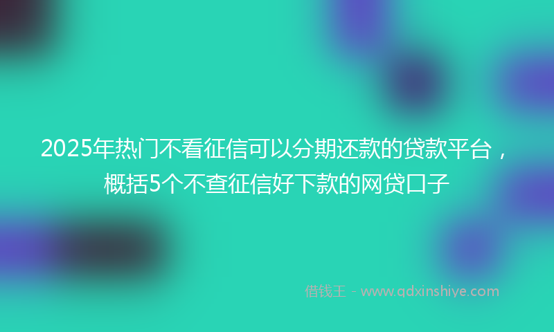2025年热门不看征信可以分期还款的贷款平台，概括5个不查征信好下款的网贷口子