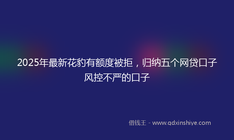 2025年最新花豹有额度被拒，归纳五个网贷口子风控不严的口子