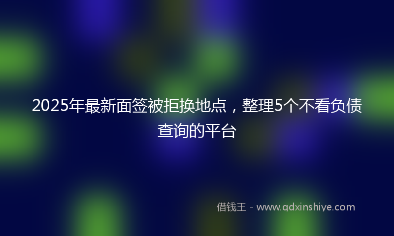 2025年最新面签被拒换地点，整理5个不看负债查询的平台