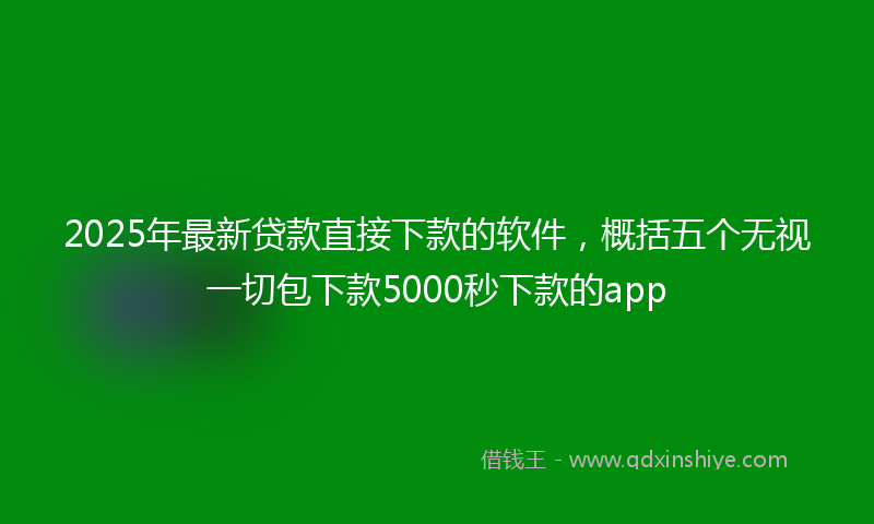 2025年最新贷款直接下款的软件，概括五个无视一切包下款5000秒下款的app