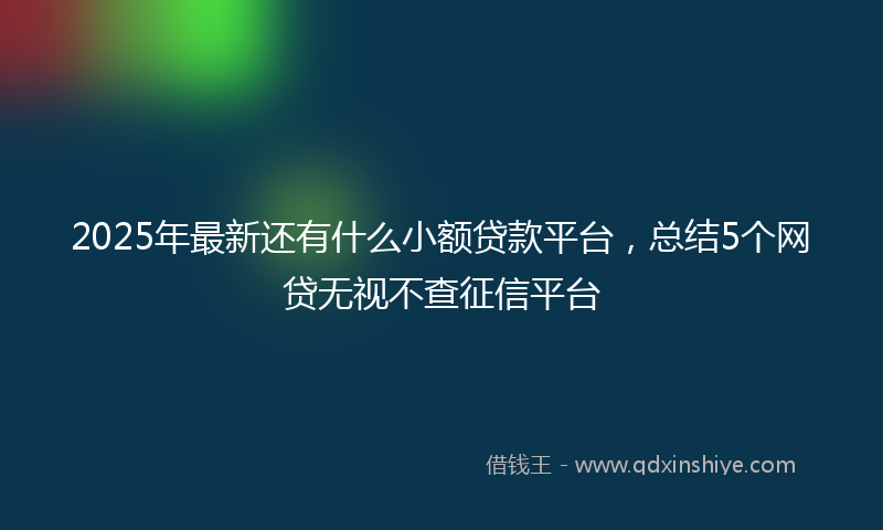 2025年最新还有什么小额贷款平台，总结5个网贷无视不查征信平台
