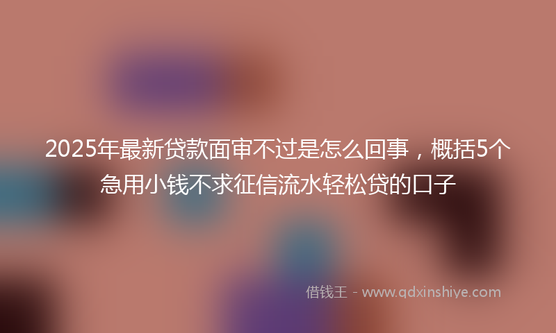 2025年最新贷款面审不过是怎么回事，概括5个急用小钱不求征信流水轻松贷的口子