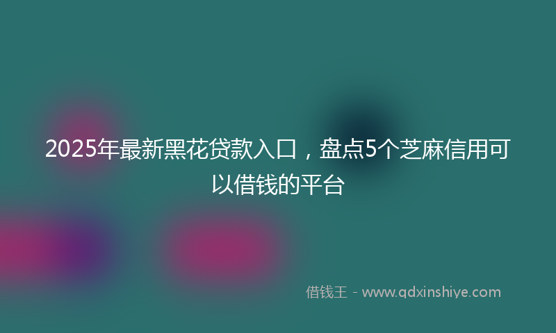 2025年最新黑花贷款入口，盘点5个芝麻信用可以借钱的平台