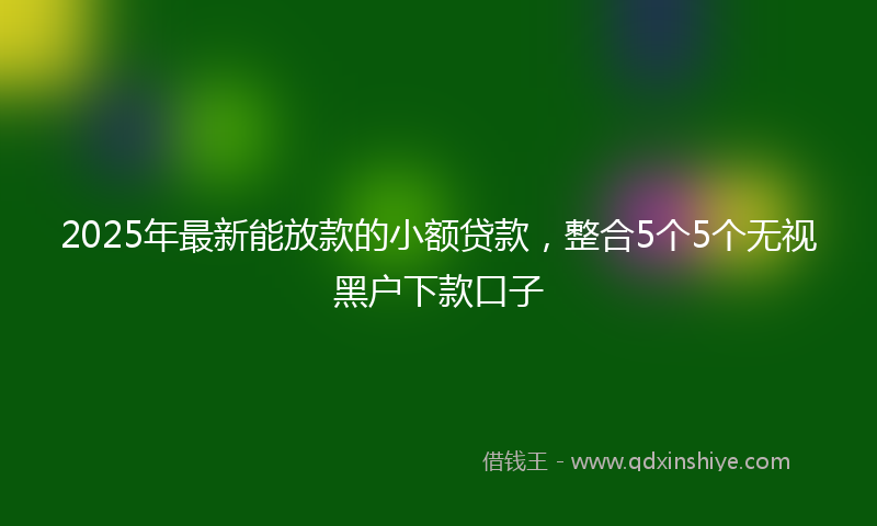 2025年最新能放款的小额贷款，整合5个5个无视黑户下款口子