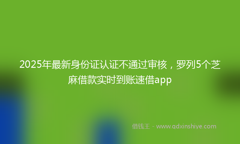 2025年最新身份证认证不通过审核，罗列5个芝麻借款实时到账速借app