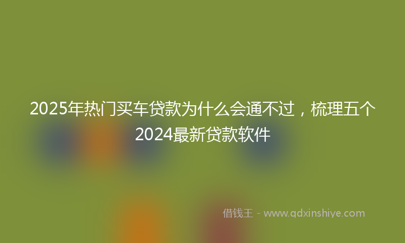 2025年热门买车贷款为什么会通不过，梳理五个2024最新贷款软件