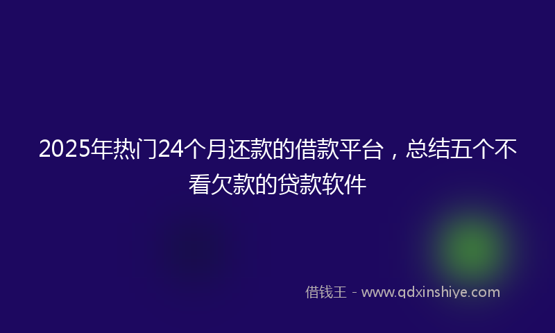 2025年热门24个月还款的借款平台，总结五个不看欠款的贷款软件