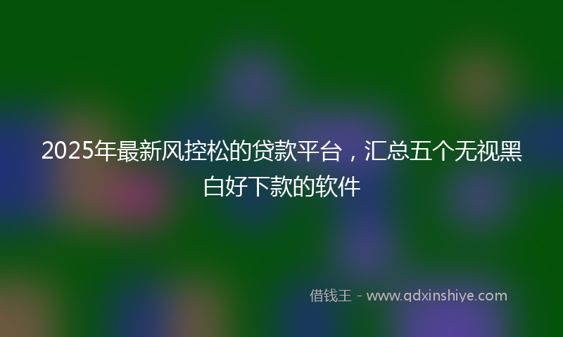 2025年最新风控松的贷款平台,汇总五个无视黑白好下款的软件