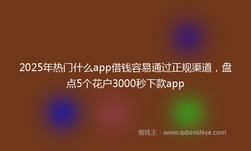 2025年热门什么app借钱容易通过正规渠道，盘点5个花户3000秒下款app