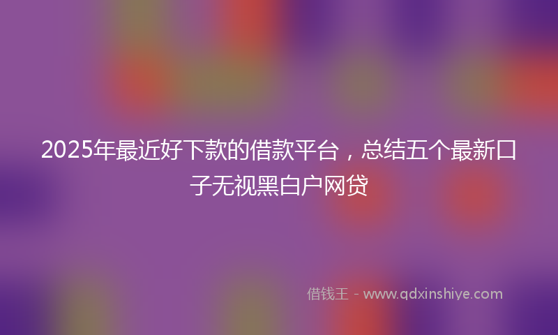2025年最近好下款的借款平台，总结五个最新口子无视黑白户网贷