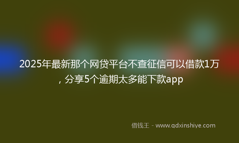 2025年最新那个网贷平台不查征信可以借款1万，分享5个逾期太多能下款app