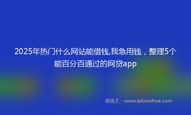 2025年热门什么网站能借钱,我急用钱，整理5个能百分百通过的网贷app