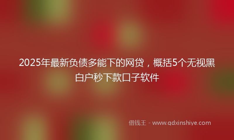 2025年最新负债多能下的网贷，概括5个无视黑白户秒下款口子软件