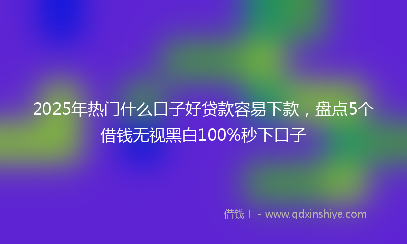 2025年热门什么口子好贷款容易下款，盘点5个借钱无视黑白100%秒下口子