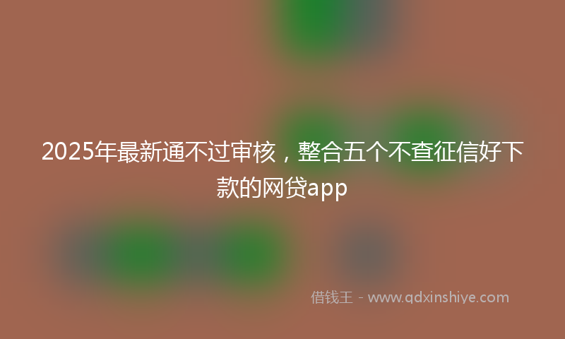 2025年最新通不过审核，整合五个不查征信好下款的网贷app