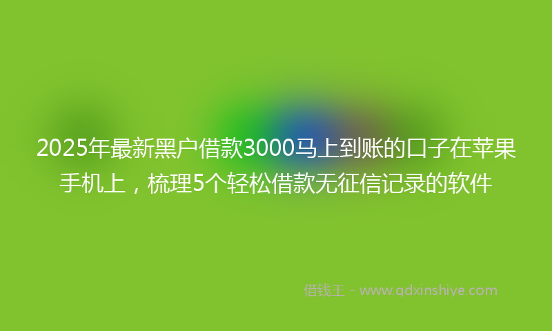 2025年最新黑户借款3000马上到账的口子在苹果手机上，梳理5个轻松借款无征信记录的软件