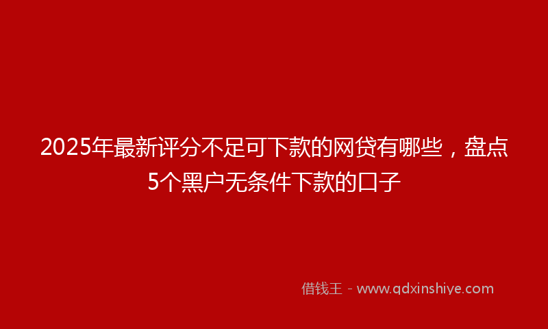 2025年最新评分不足可下款的网贷有哪些，盘点5个黑户无条件下款的口子