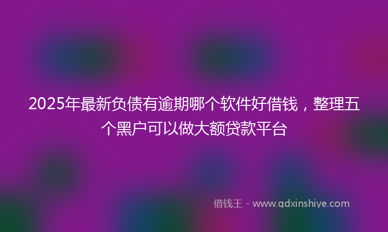 2025年最新负债有逾期哪个软件好借钱，整理五个黑户可以做大额贷款平台