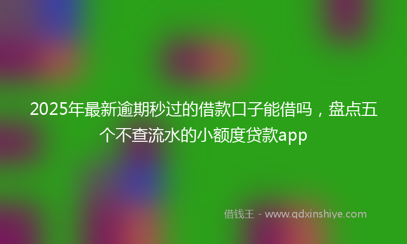 2025年最新逾期秒过的借款口子能借吗，盘点五个不查流水的小额度贷款app