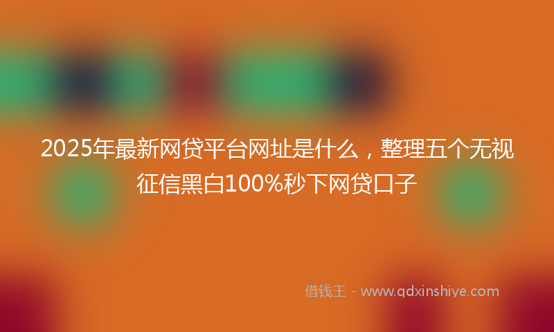 2025年最新网贷平台网址是什么，整理五个无视征信黑白100%秒下网贷口子