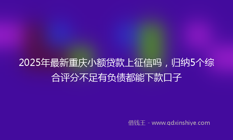 2025年最新重庆小额贷款上征信吗，归纳5个综合评分不足有负债都能下款口子