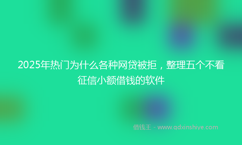 2025年热门为什么各种网贷被拒，整理五个不看征信小额借钱的软件
