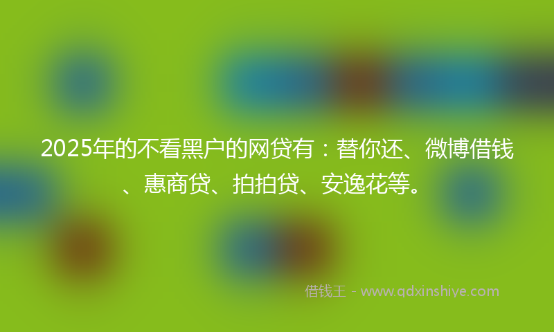 2025年的不看黑户的网贷有：替你还、微博借钱、惠商贷、拍拍贷、安逸花等。