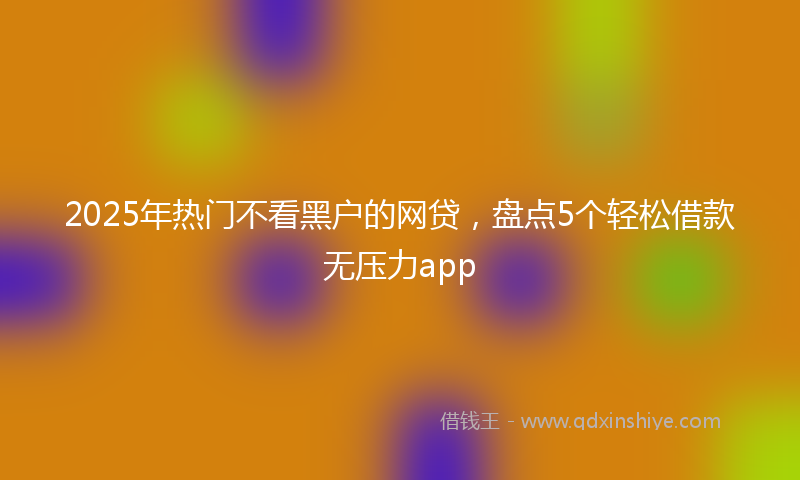 2025年热门不看黑户的网贷，盘点5个轻松借款无压力app