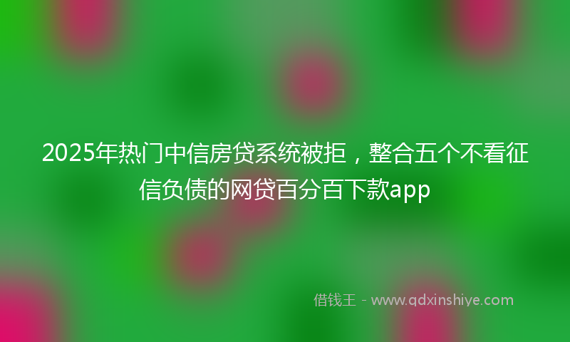 2025年热门中信房贷系统被拒，整合五个不看征信负债的网贷百分百下款app