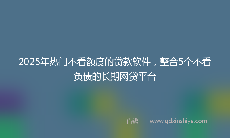 2025年热门不看额度的贷款软件，整合5个不看负债的长期网贷平台