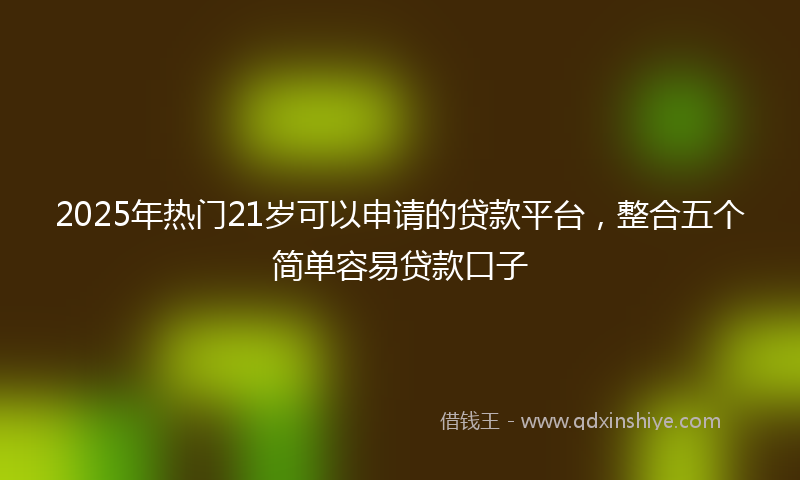 2025年热门21岁可以申请的贷款平台，整合五个简单容易贷款口子