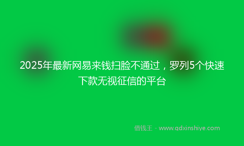 2025年最新网易来钱扫脸不通过，罗列5个快速下款无视征信的平台