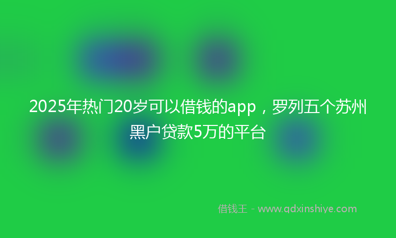 2025年热门20岁可以借钱的app，罗列五个苏州黑户贷款5万的平台
