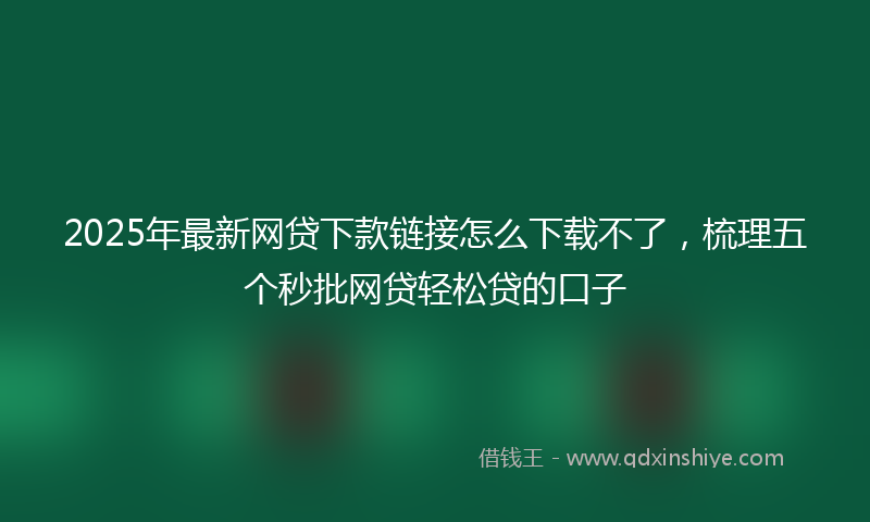 2025年最新网贷下款链接怎么下载不了，梳理五个秒批网贷轻松贷的口子