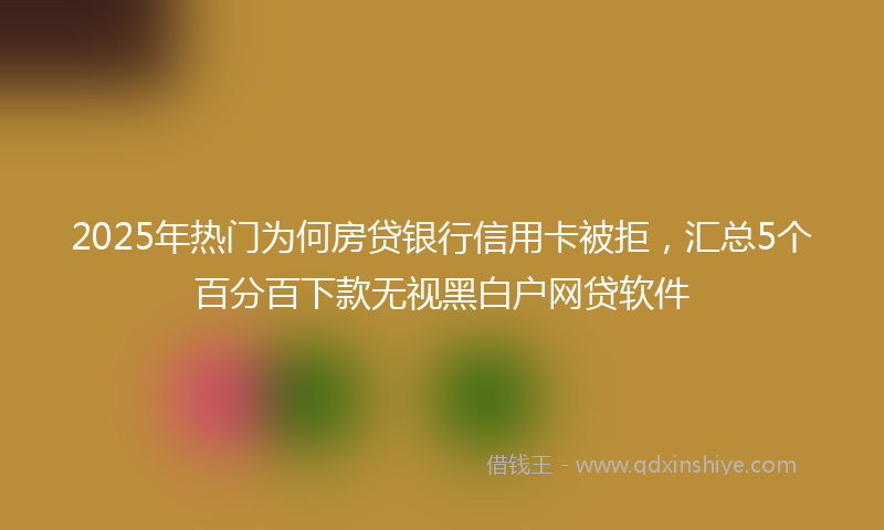 2025年热门为何房贷银行信用卡被拒，汇总5个百分百下款无视黑白户网贷软件