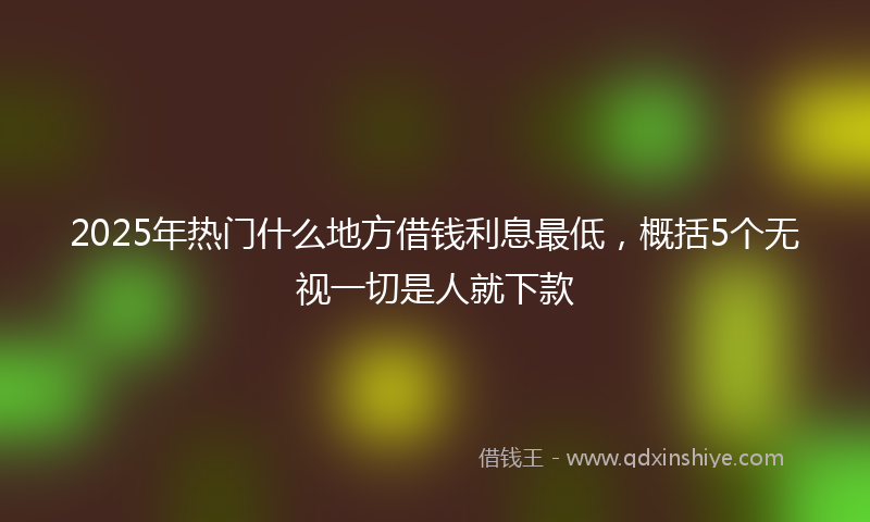 2025年热门什么地方借钱利息最低，概括5个无视一切是人就下款