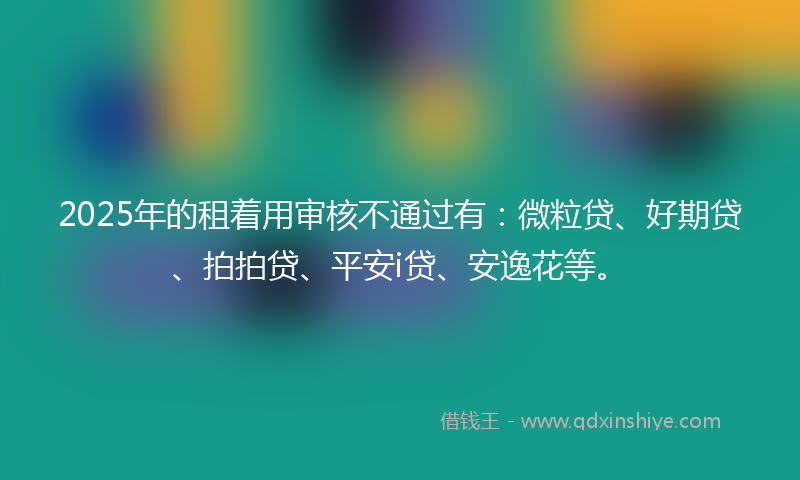 2025年的租着用审核不通过有：微粒贷、好期贷、拍拍贷、平安i贷、安逸花等。