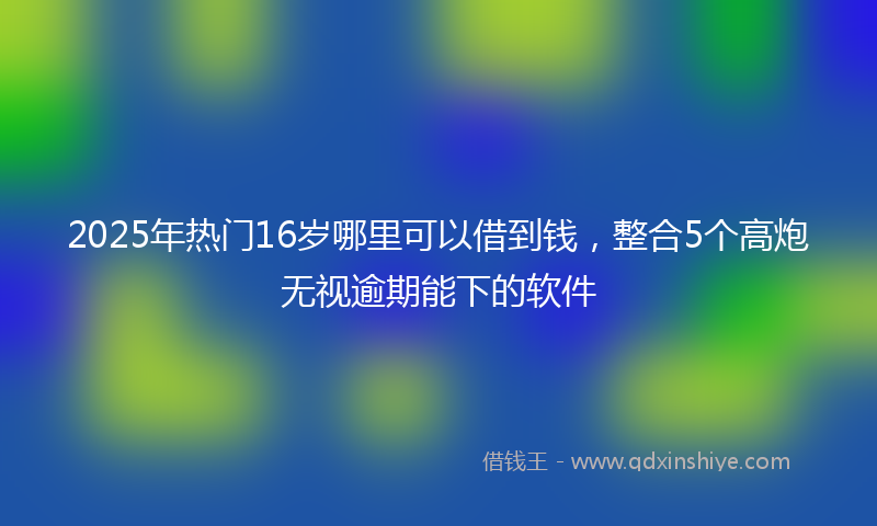 2025年热门16岁哪里可以借到钱，整合5个高炮无视逾期能下的软件