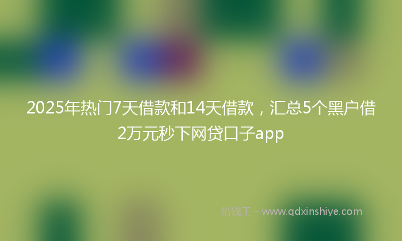 2025年热门7天借款和14天借款，汇总5个黑户借2万元秒下网贷口子app