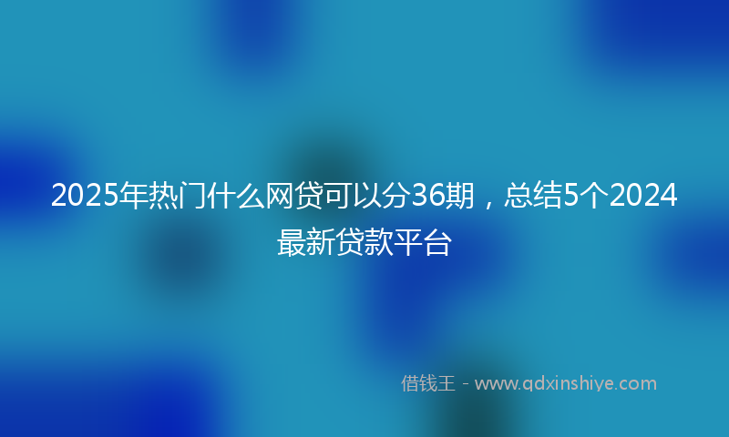 2025年热门什么网贷可以分36期，总结5个2024最新贷款平台