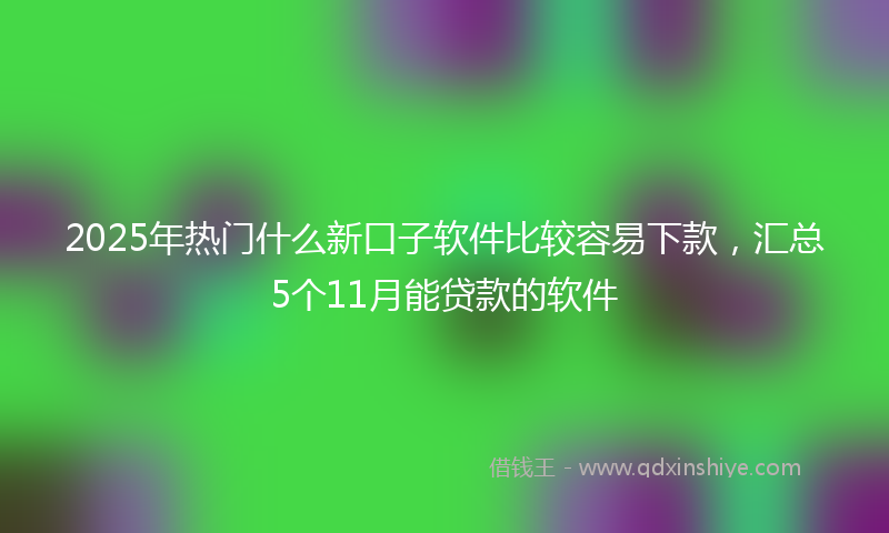 2025年热门什么新口子软件比较容易下款，汇总5个11月能贷款的软件