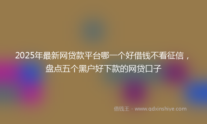 2025年最新网贷款平台哪一个好借钱不看征信，盘点五个黑户好下款的网贷口子