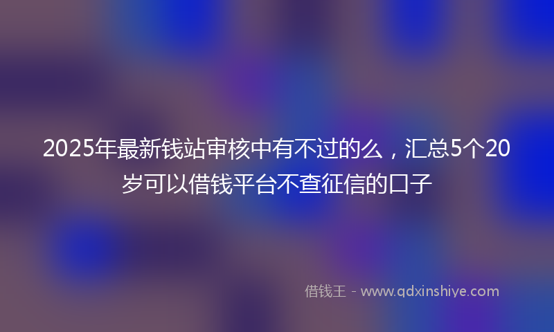 2025年最新钱站审核中有不过的么，汇总5个20岁可以借钱平台不查征信的口子
